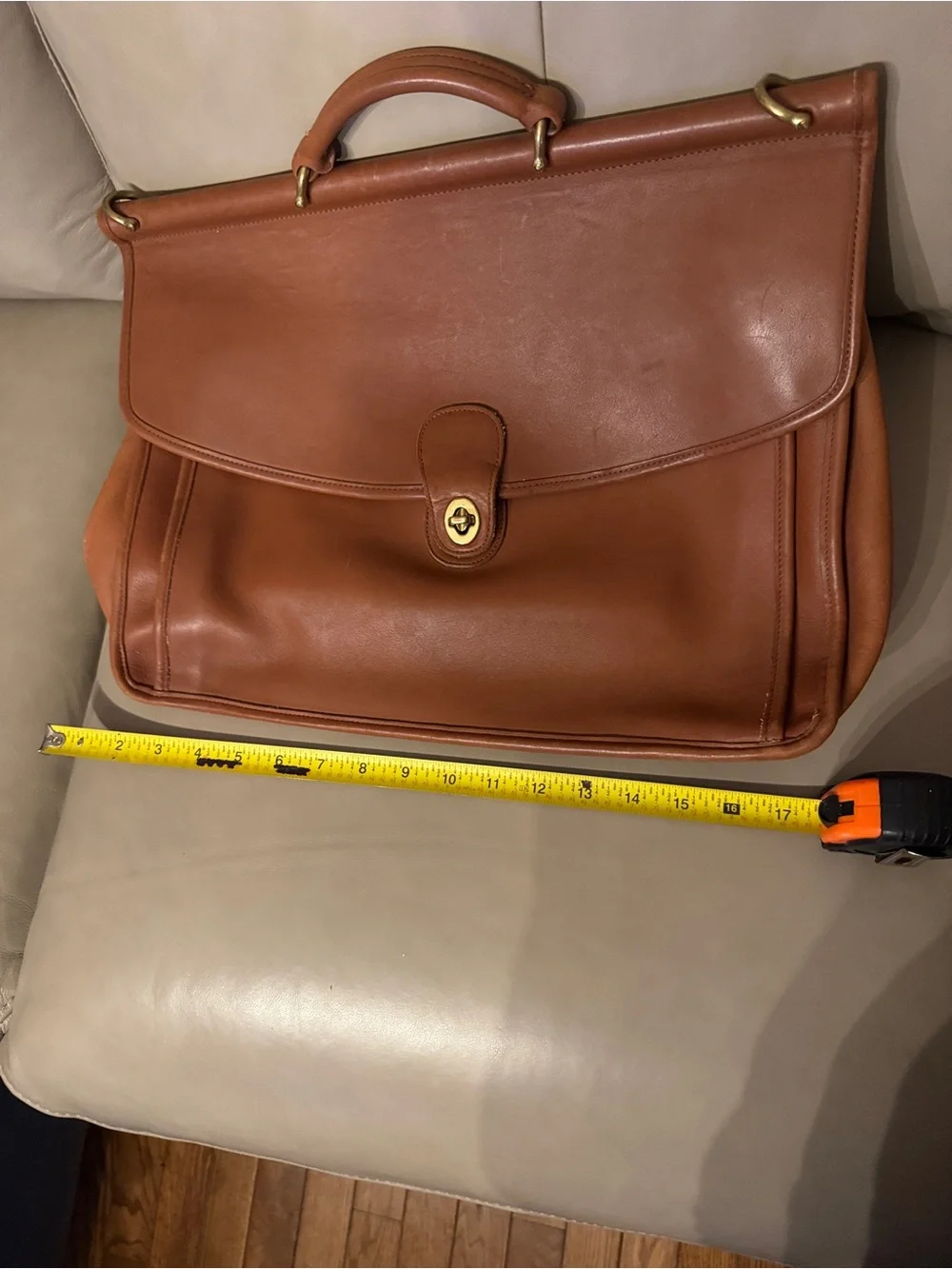 Coach vintage unisex Men's Leather Briefcase in Cognac B6C-5266